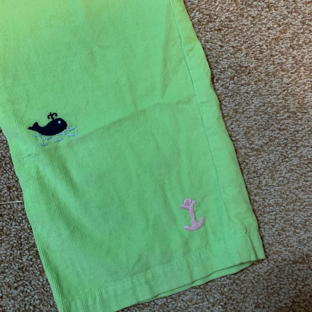 Jeanine Johnsen whale embroidered corduroy pants